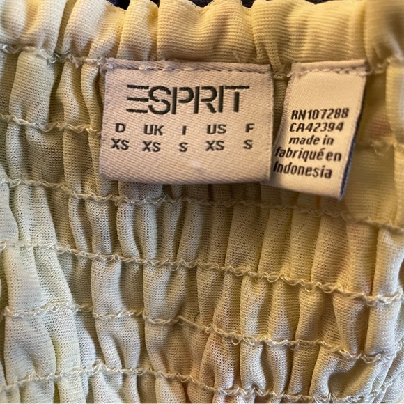 Esprit Yellow Spaghetti Strap Tank Top Flowy Flower Blouse Used - Picture 9 of 12